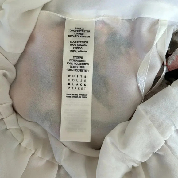 White House Black Market Floral Maxi Dress Chiffon Off the Shoulder Ruffle M NWT - Picture 8 of 10